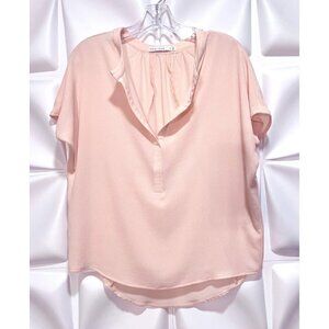 Bishop + Young Sz XS Peach Dolman Sleeve High Low Tunic Top Blouse